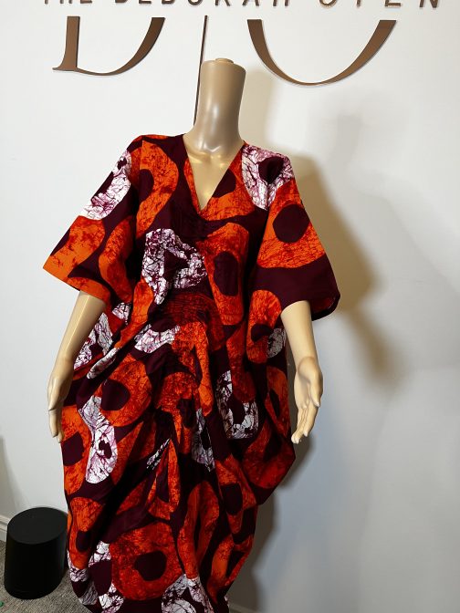 Ankara Drawstring Butterfly dress