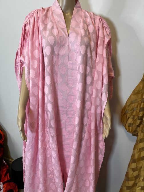 Jacquard Drawstring shoulder Abaya - Image 2