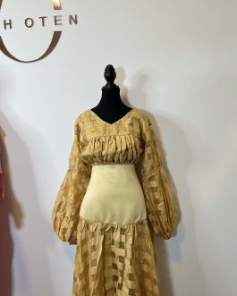 Yellow Jacquard dress