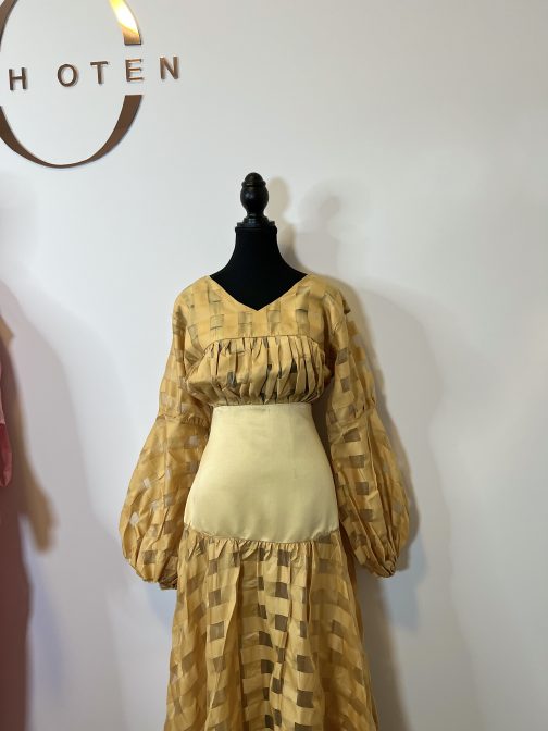 Yellow Jacquard dress