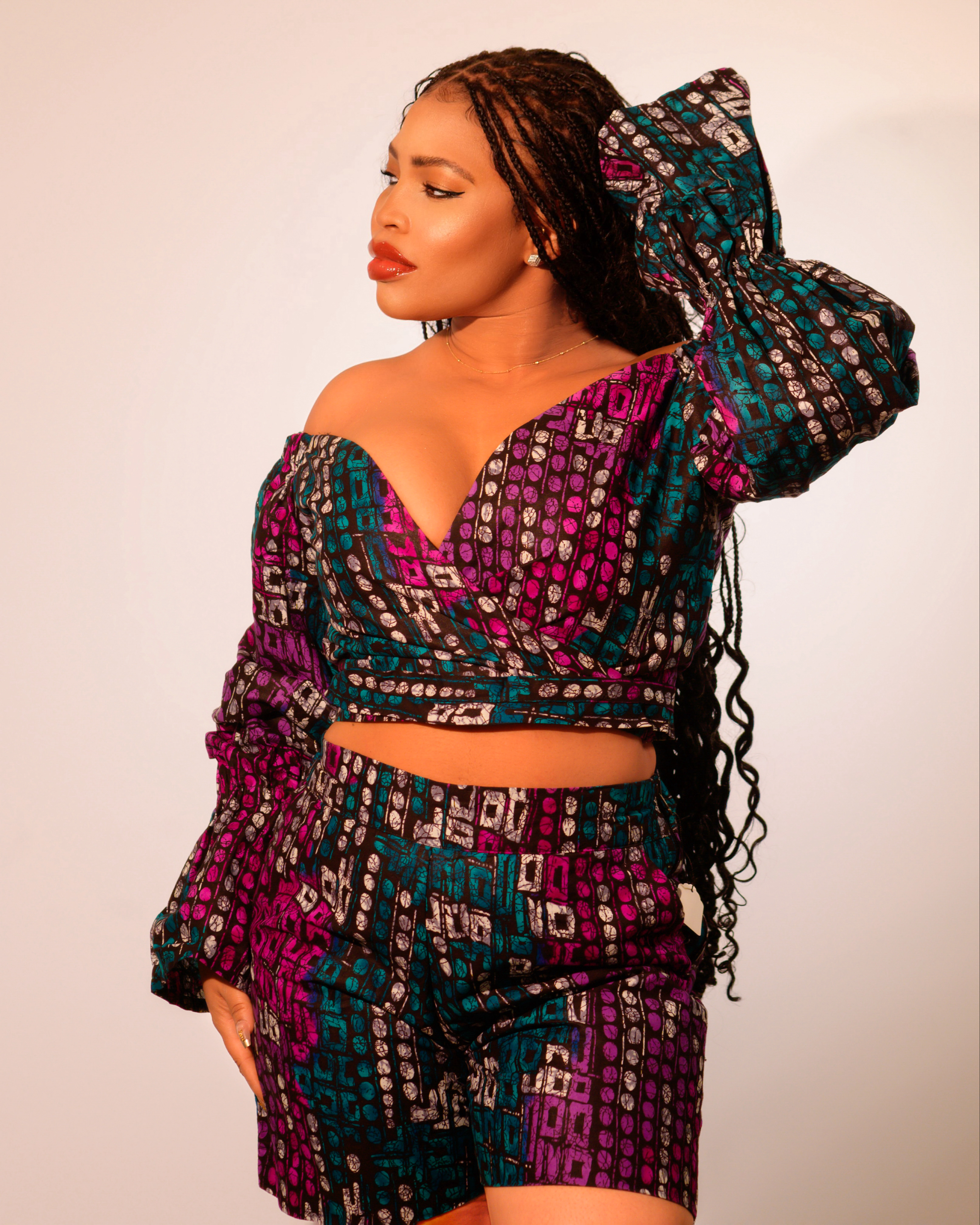Purple Ankara wrap skirt