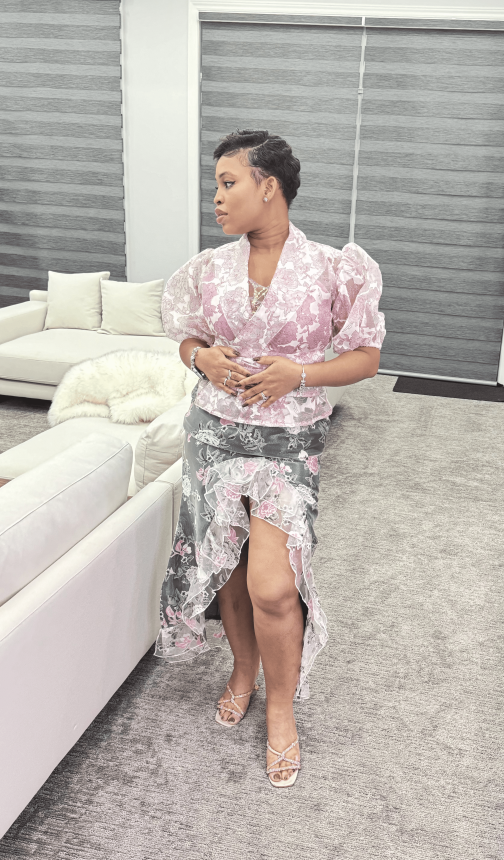 Floral print organza wrap top - Image 3
