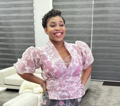 Floral print organza wrap top