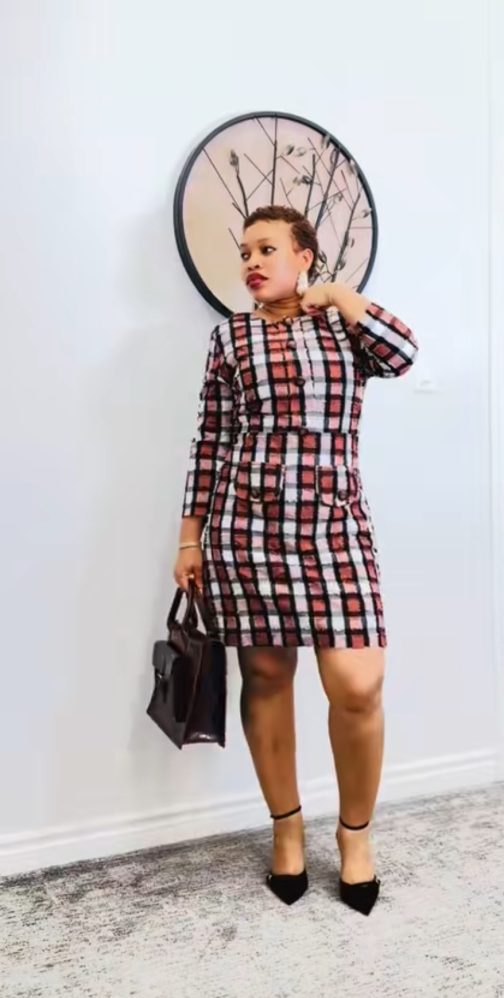 Plaid Tweed Dress
